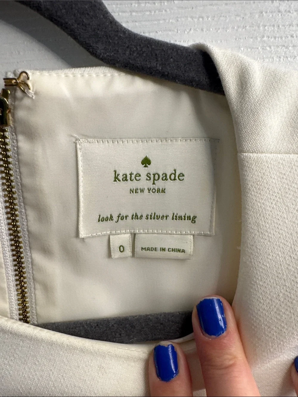 kate spade Ivory Mini Dress with Black Bow